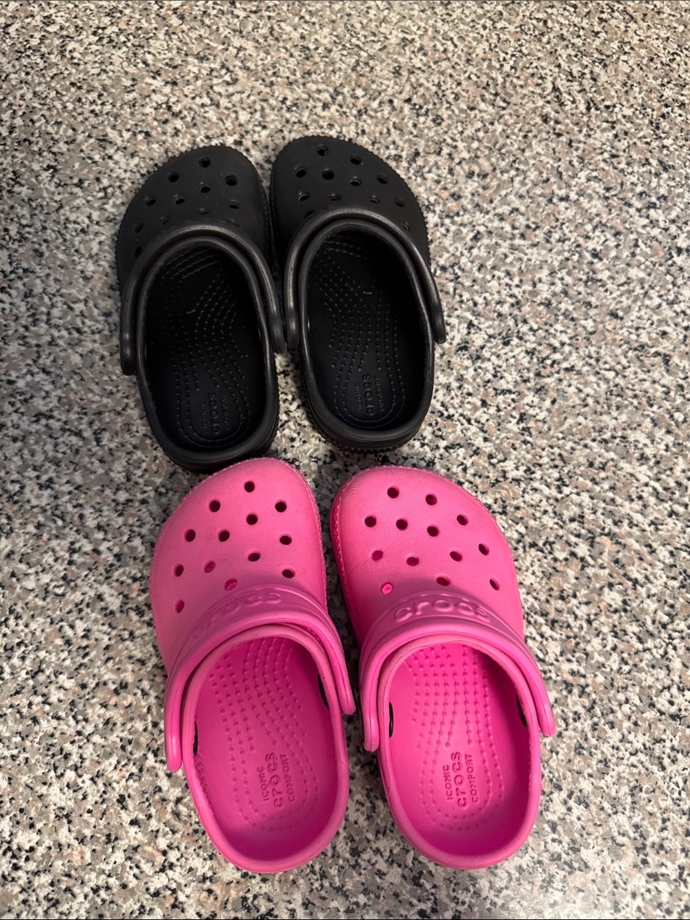 CROCS Kids Lightweight Clogs in Black and Hot Pink(2)